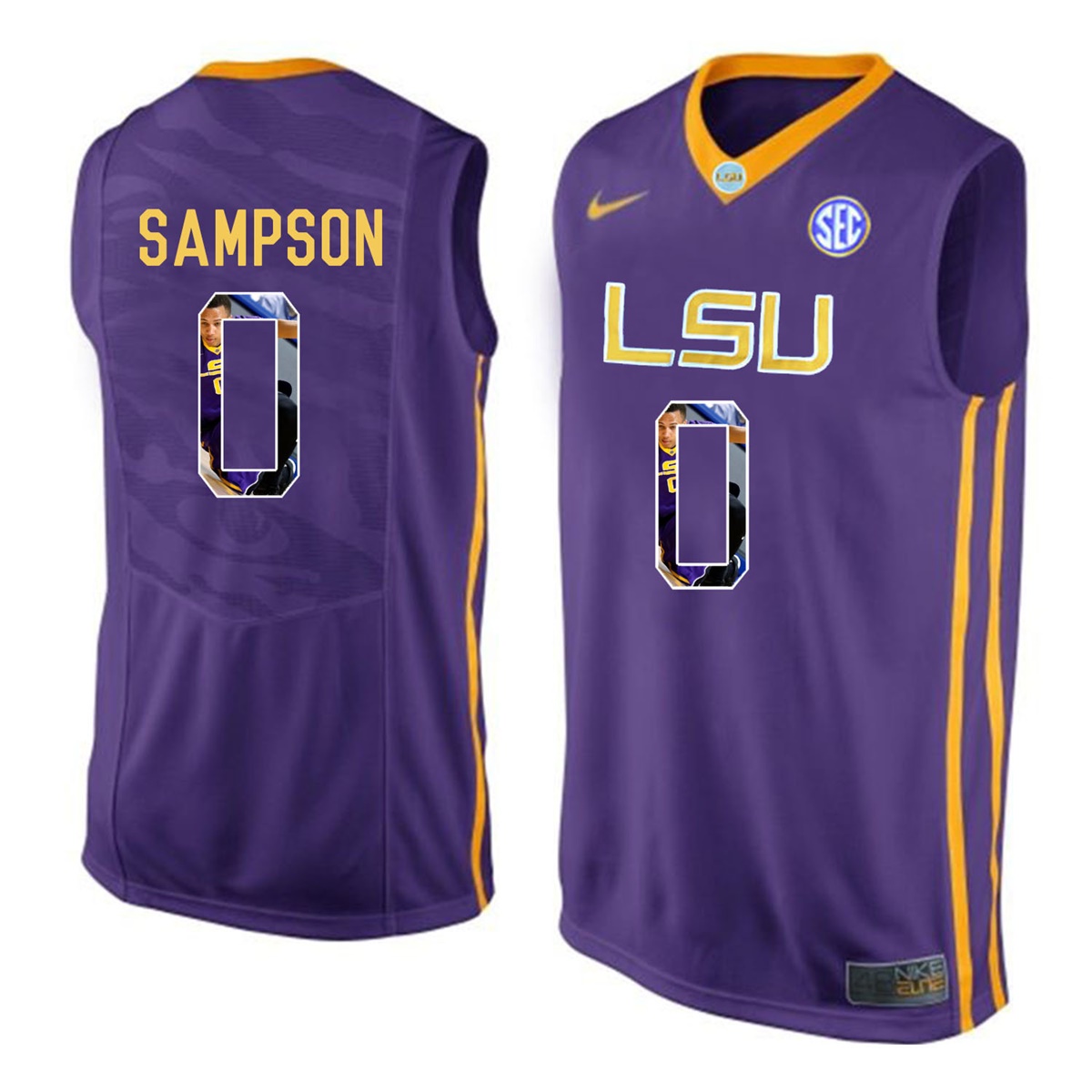 Male LSU Tigers Purple Brandon Sampson College Basketball Jersey