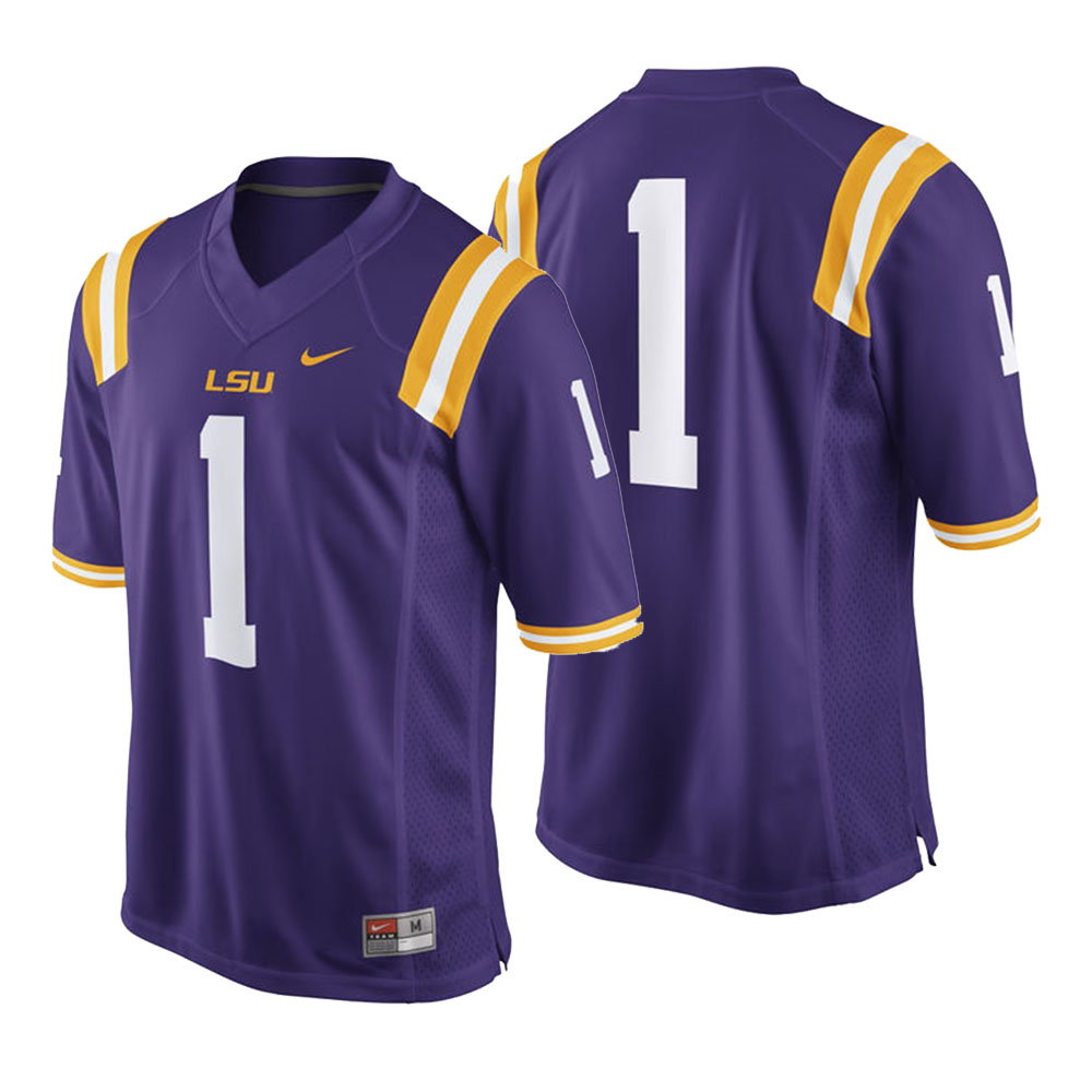 Male LSU Tigers Purple College Football Game Jersey