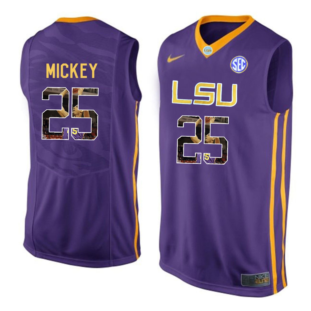 Male LSU Tigers Purple Jordan Mickey College Basketball Jersey
