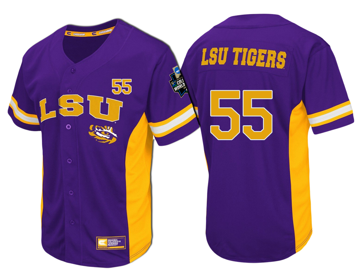 Male LSU Tigers Purple NCAA 2017 Men's World Series Baseball Jersey