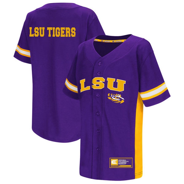 Male LSU Tigers Purple NCAA Baseball Jersey