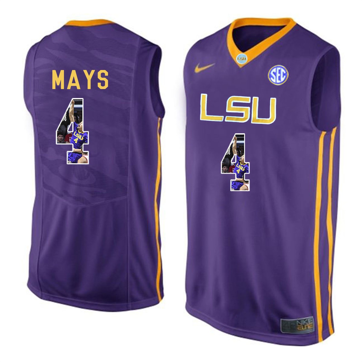 Male LSU Tigers Purple Skylar Mays College Basketball Jersey