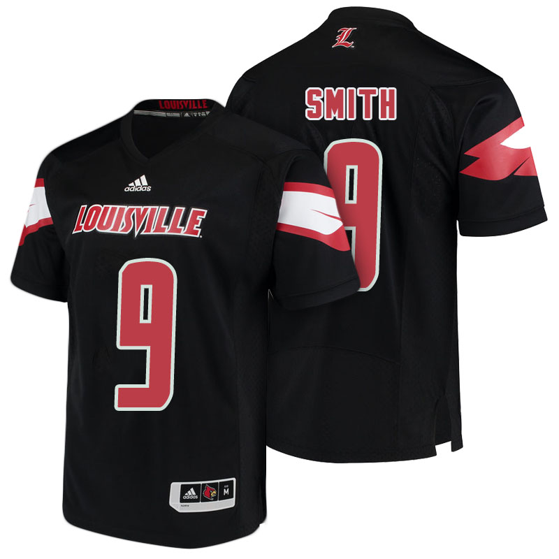Male Louisville Cardinals Black Jaylen Smith NCAA Football Jersey