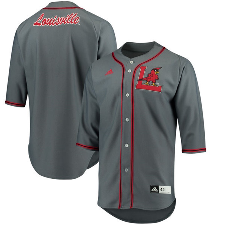 Male Louisville Cardinals Gray NCAA Baseball Jersey
