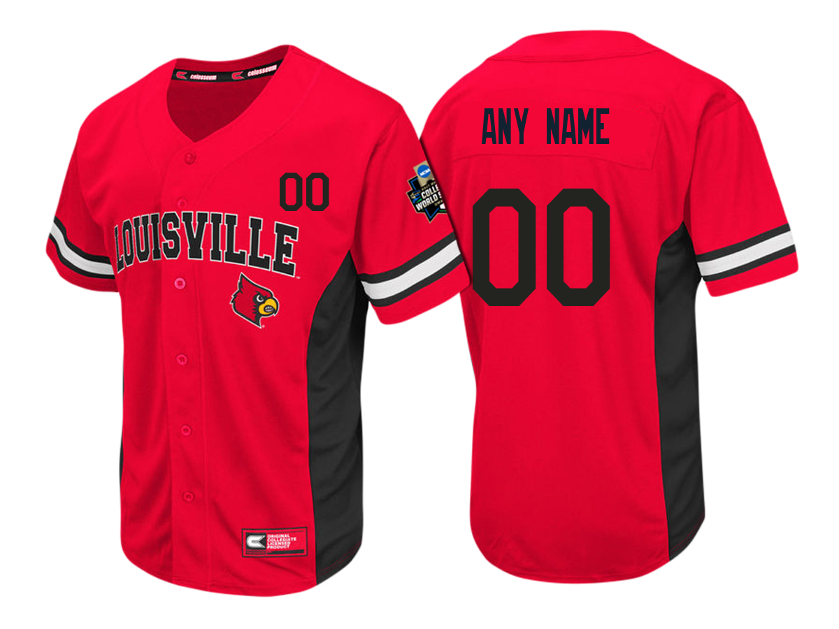 Male Louisville Cardinals Red Custom Baseball Jersey