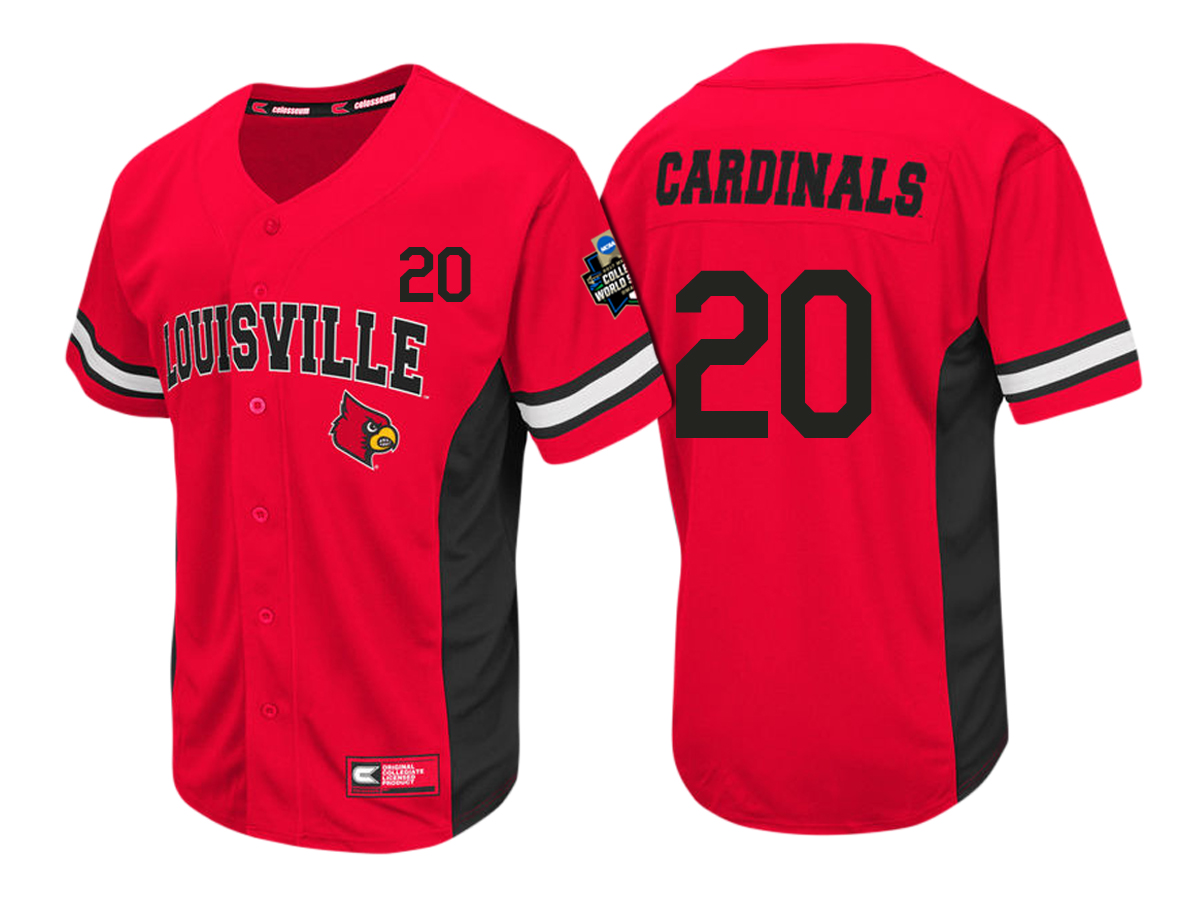 Male Louisville Cardinals Red NCAA 2017 Men's World Series Baseball Jersey1