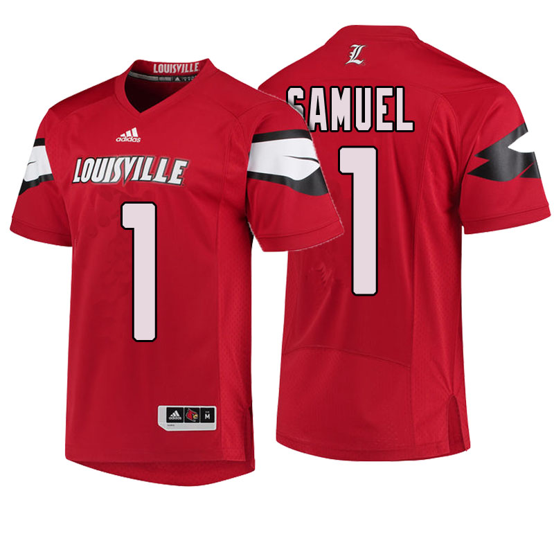 Male Louisville Cardinals Red Traveon Samuel NCAA Football Jersey