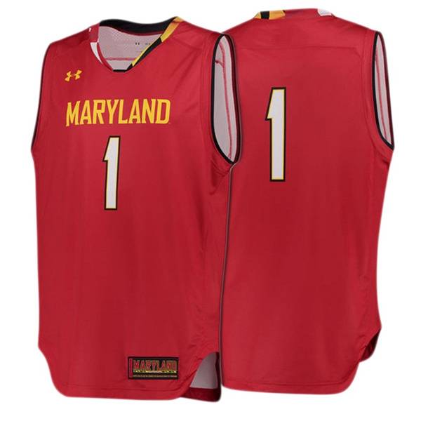 Male Maryland Terrapins #1 Red Jersey Men's Jersey Male Maryland Terrapins #1 Red Jersey