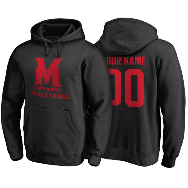 Male Maryland Terrapins Black Custom Name And Number Basketball Hoodie Men's Hoodie Male Maryland Terrapins Black Custom Name And Number Basketball Hoodie