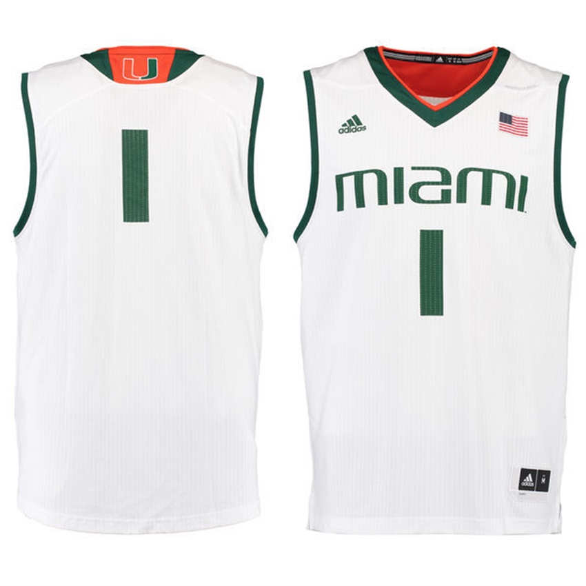Male Miami Hurricanes White NCAA Basketball Premier Tank Top Jersey