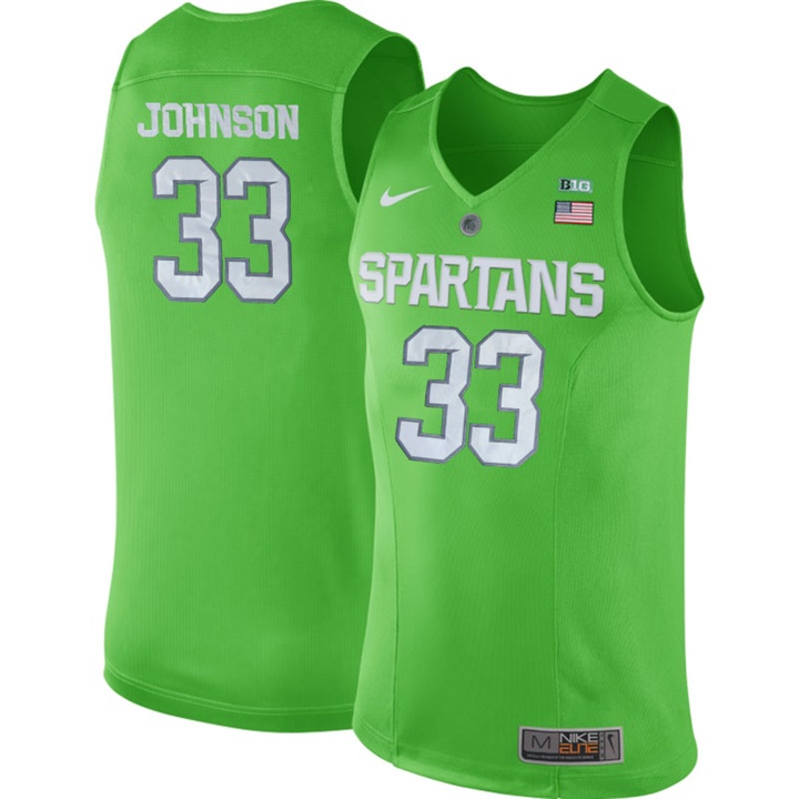 Male Michigan State Spartans Apple Green Magic Johnson NCAA Basketball Jersey Men's Jersey 