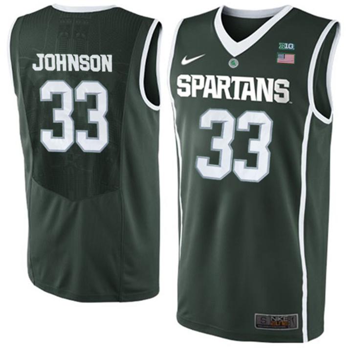 Male Michigan State Spartans Green Magic Johnson NCAA Basketball Jersey