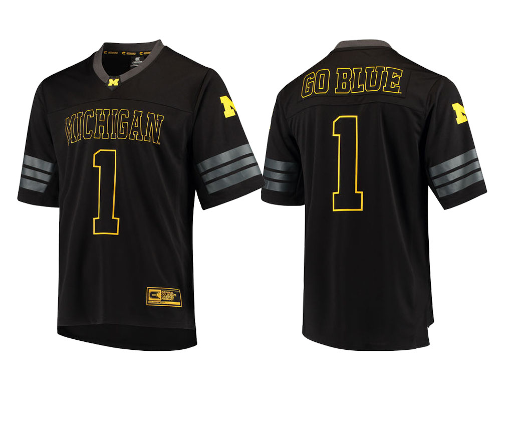Male Michigan Wolverines Black College Colosseum Blackout Football Jersey