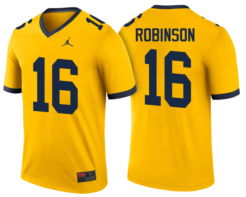 Male Michigan Wolverines Maize Denard Robinson NCAA Football Jersey