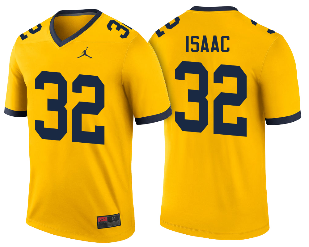 Male Michigan Wolverines Maize Ty Isaac NCAA Football Jersey