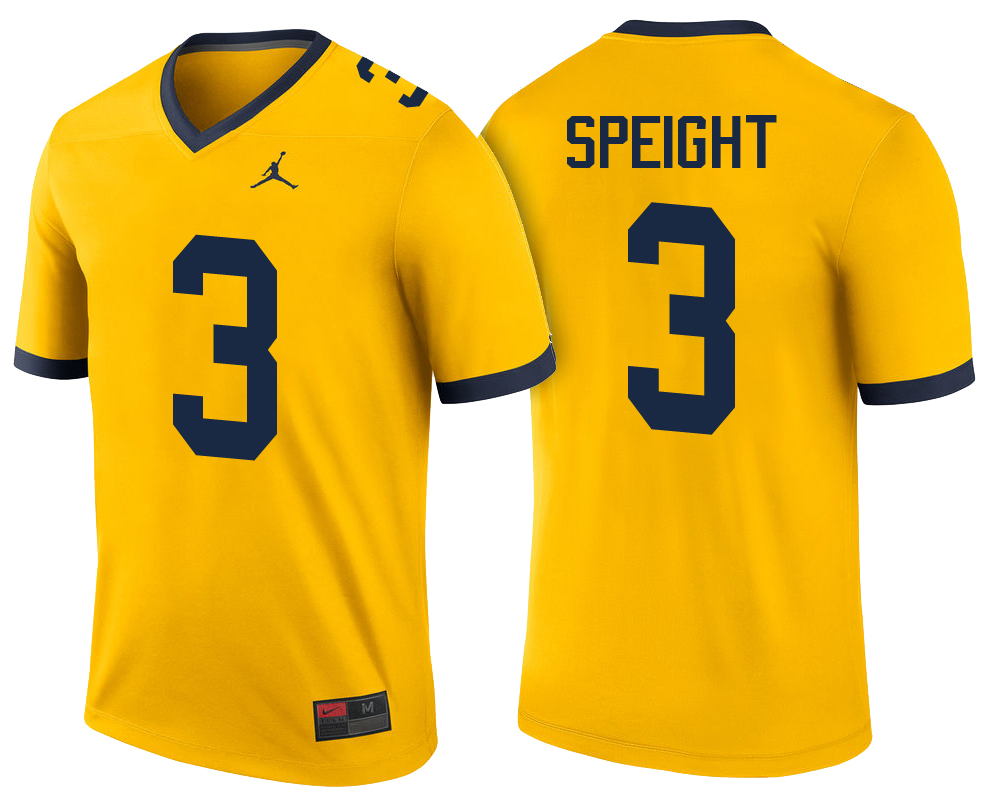 Male Michigan Wolverines Maize Wilton Speight NCAA Football Jersey