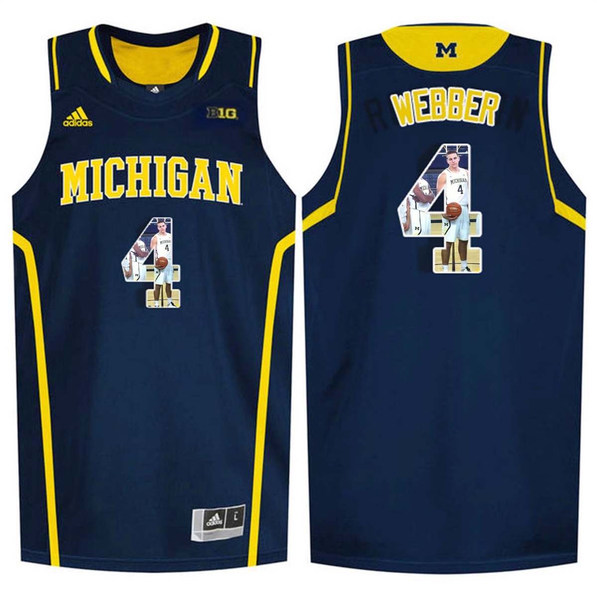 Male Michigan Wolverines Navy Blue Chirs Webber College Basketball Jersey