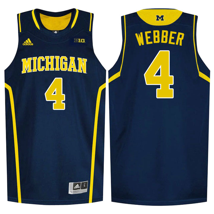 Male Michigan Wolverines Navy Blue Chris Webber College Basketball Jersey