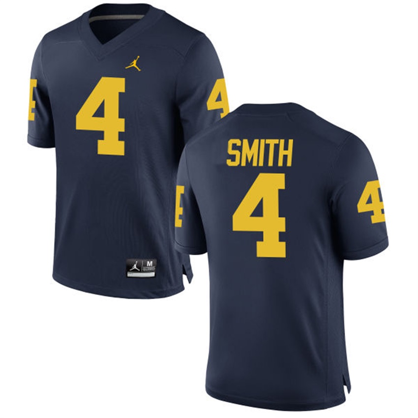 Male Michigan Wolverines Navy De’Veon Smith NCAA Alumni Football Game Jersey