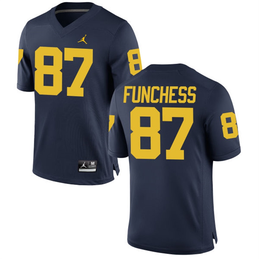 Male Michigan Wolverines Navy Dominique Funchess NCAA Alumni Football Game Jersey