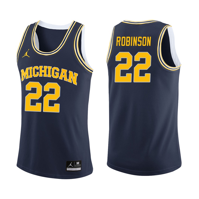 Male Michigan Wolverines Navy Duncan Robinson College Basketball Jersey