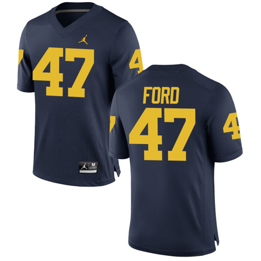 Male Michigan Wolverines Navy Gerald Ford NCAA Alumni Football Game Jersey