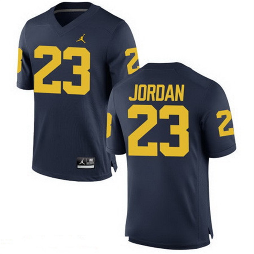 Male Michigan Wolverines Navy Michael Jordan NCAA Alumni Football Game Jersey