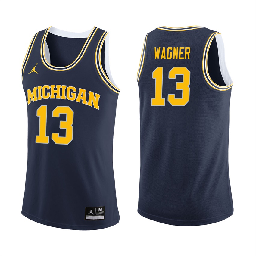 Male Michigan Wolverines Navy Moritz Wagner College Basketball Jersey