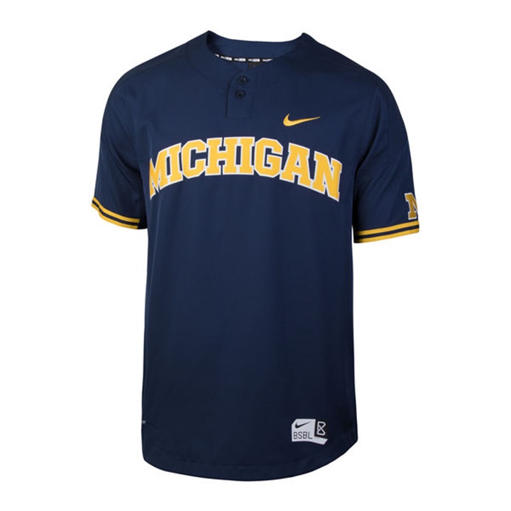 Male Michigan Wolverines Navy NCAA Baseball Jersey 
