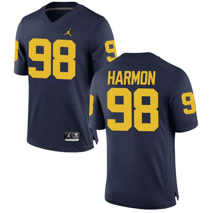 Male Michigan Wolverines Navy Tom Harmon NCAA Alumni Football Game Jersey