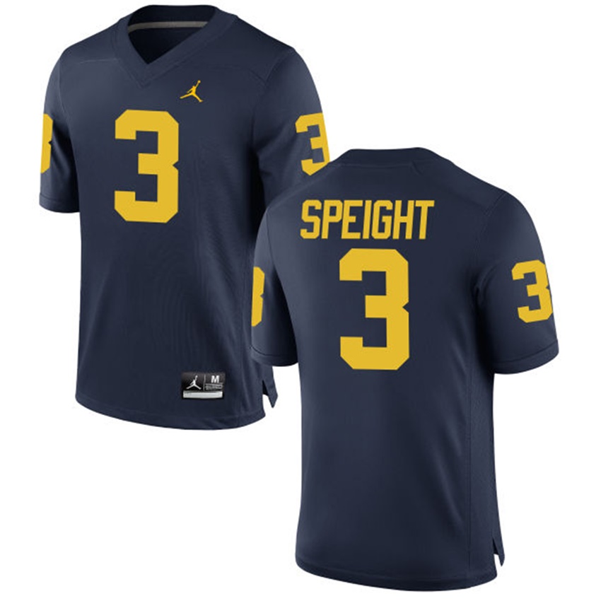 Male Michigan Wolverines Navy Wilton Speight NCAA Alumni Football Game Jersey
