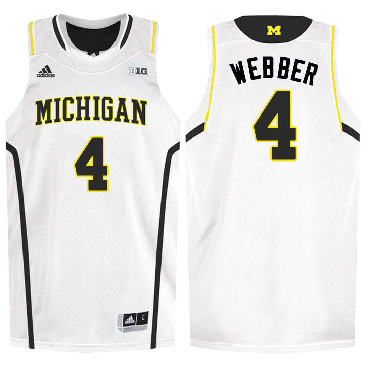 Male Michigan Wolverines White Chris Webber College Basketball Jersey