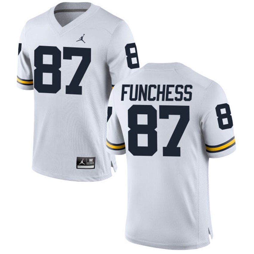 Male Michigan Wolverines White Dominique Funchess NCAA Alumni Football Game Jersey