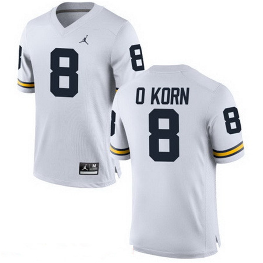 Male Michigan Wolverines White John O'Korn NCAA Alumni Football Game Jersey