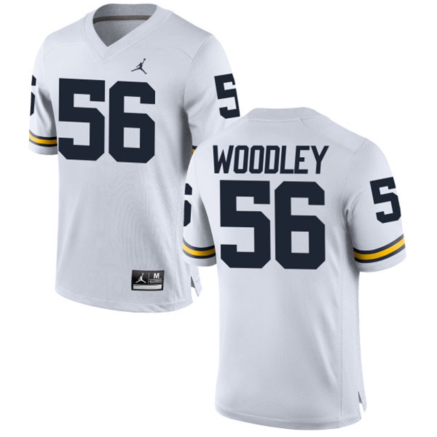 Male Michigan Wolverines White Lamarr Woodley NCAA Alumni Football Game Jersey