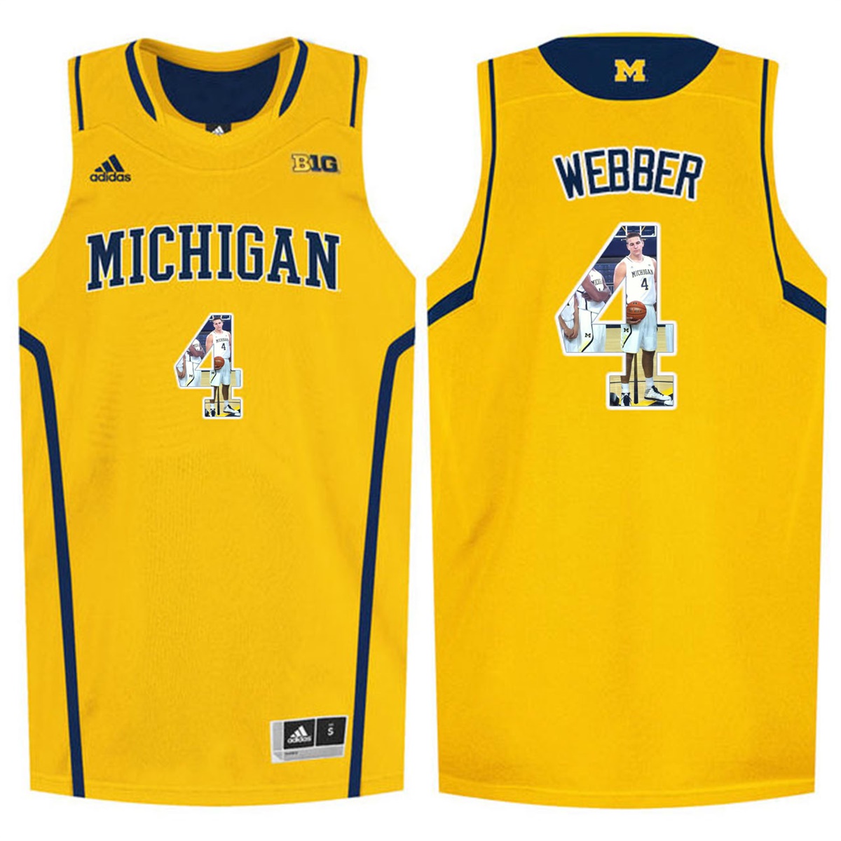 Male Michigan Wolverines Yellow Chirs Webber College Basketball Jersey