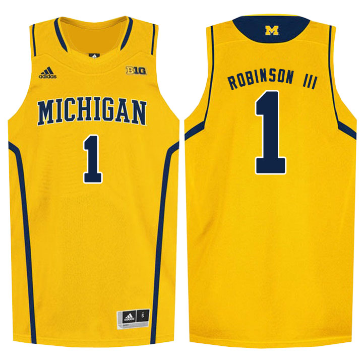 Male Michigan Wolverines Yellow Glenn Robinson III College Basketball Jersey