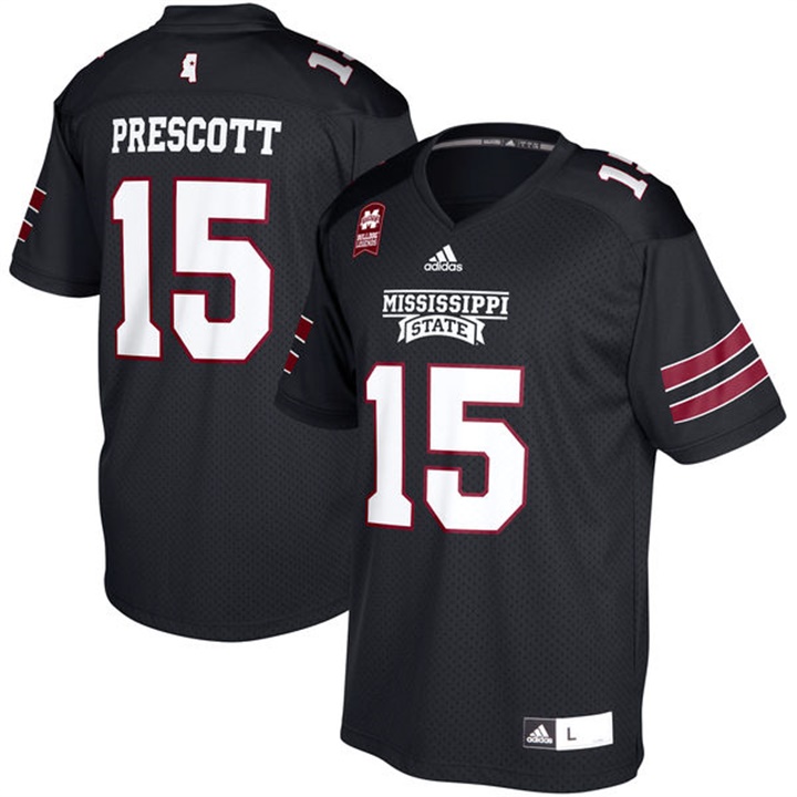 Male Mississippi State Bulldogs Black Dak Prescott Alumni Football Performance Jersey