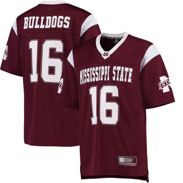 Male Mississippi State Bulldogs Maroon College Hail Mary Football Jersey