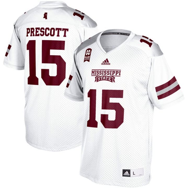 Male Mississippi State Bulldogs White Dak Prescott Alumni Football Performance Jersey