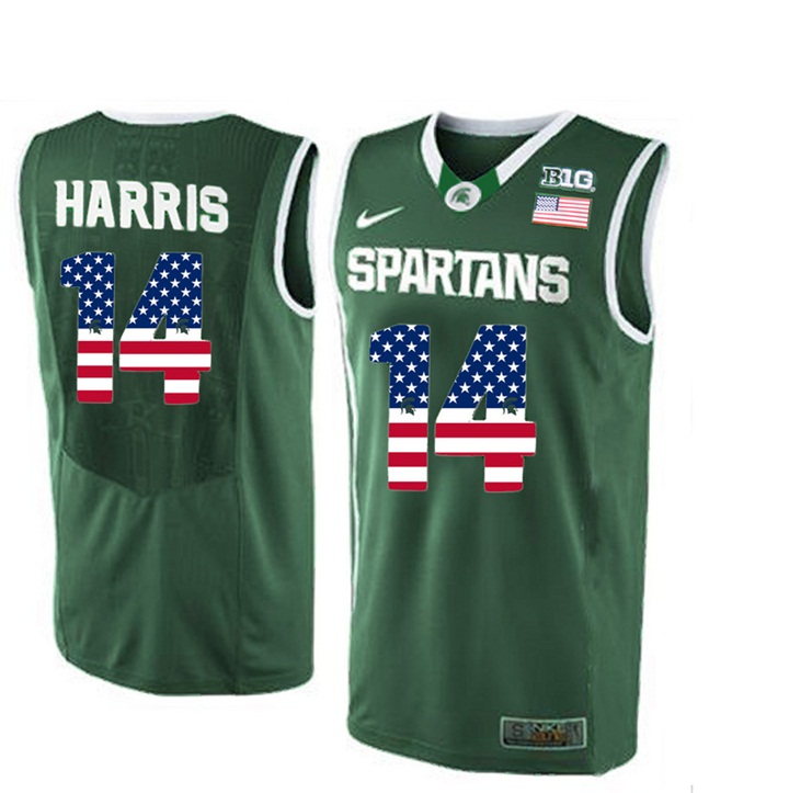 Male Spartans Gary Harris Green US Flag Jersey