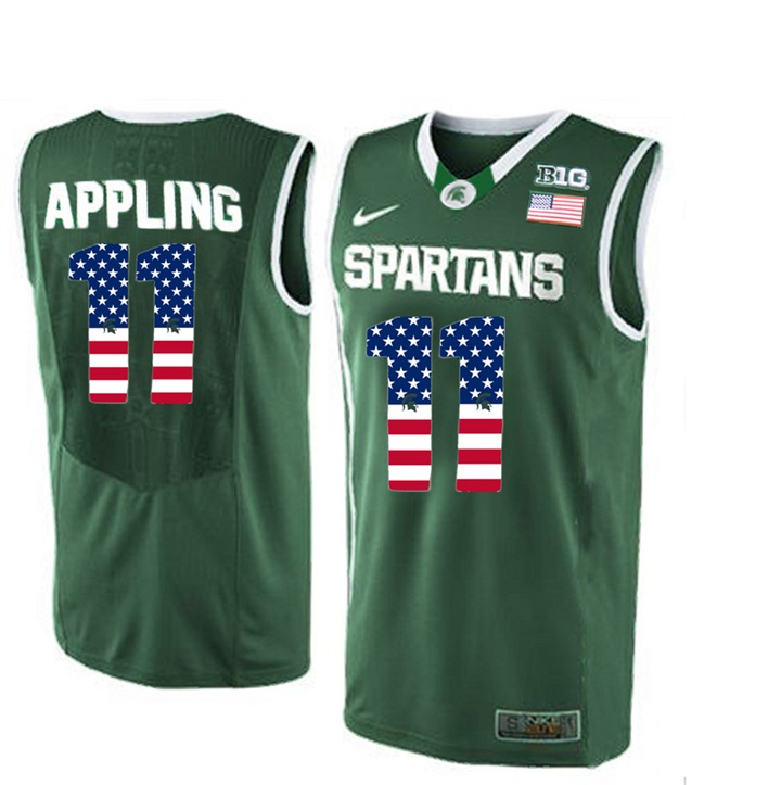 Male Spartans Keith Appling Green US Flag Jersey