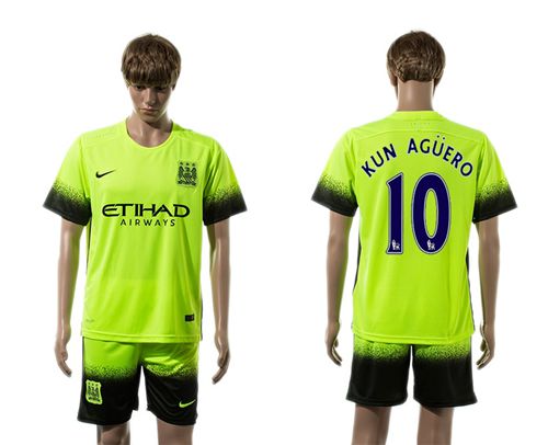 Manchester City #10 Kun Aguero SEC Away Soccer Club Jersey