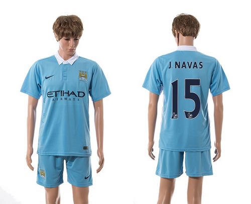 Manchester City #15 J.NAVAS Blue Home Soccer Club Jersey