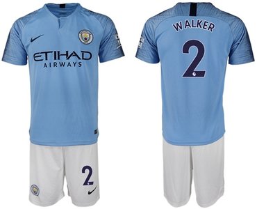 Manchester City #2 Walker Home Soccer Club Jersey