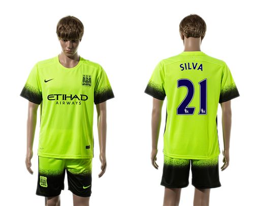 Manchester City #21 Silva SEC Away Soccer Club Jersey