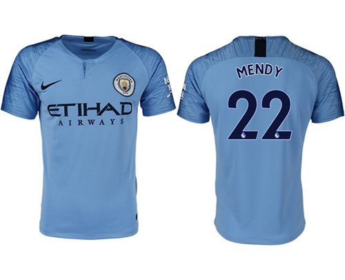 Manchester City #22 Mendy Home Soccer Club Jersey