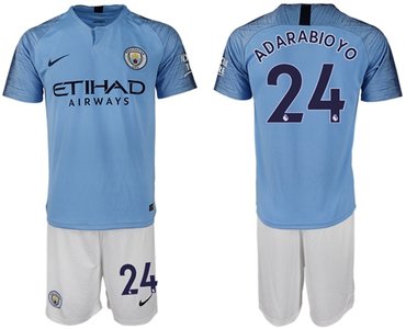 Manchester City #24 Adarabioyo Home Soccer Club Jersey