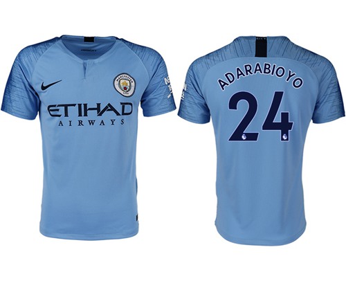 Manchester City #24 Adarabioyo Home Soccer Club Jersey