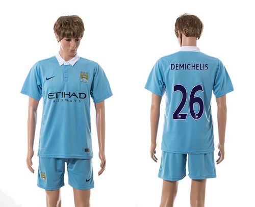 Manchester City #26 Demichelis Blue Home Soccer Club Jersey